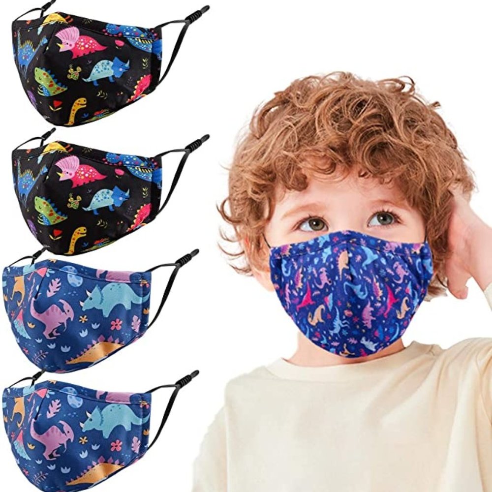 Dinosaur Reusable Cotton Face Mask 4 Pack